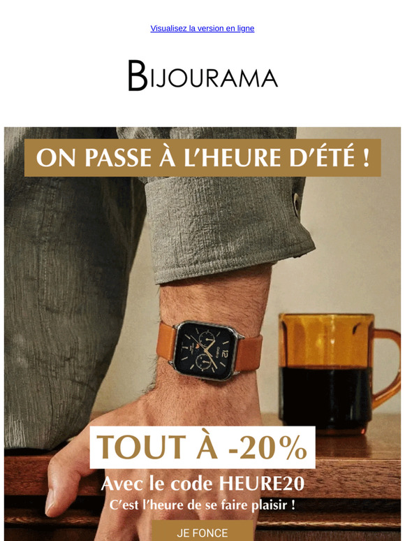 Changement d'heure : -20% sur tout !