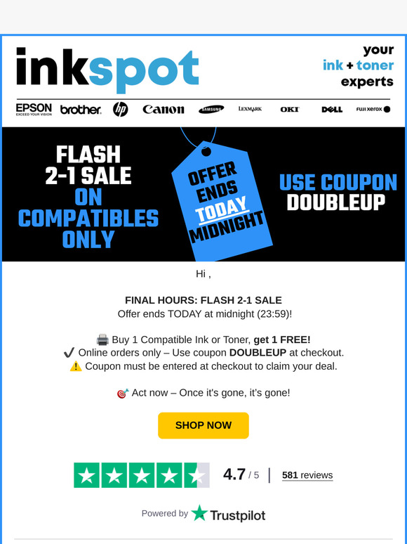 Flash 2-1 SALE: final chance