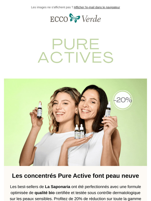 ✨ -20% sur les concentrés Pure Active de La Saponaria ! ✨