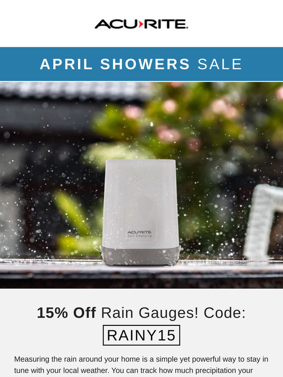 Rainy Days Ahead: 15% Off Rain Gauges