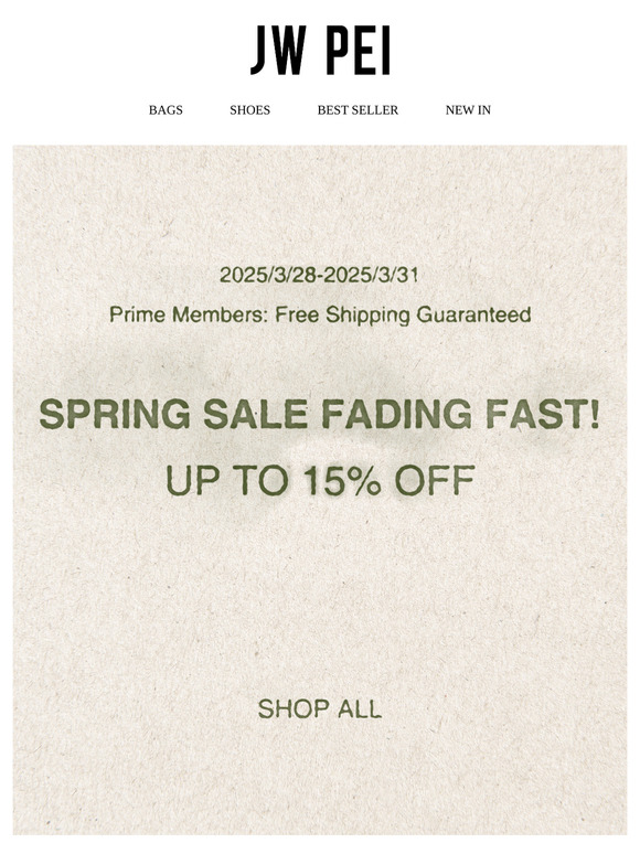 Spring Sale IN HRS🚨  Up to 15% Off!
