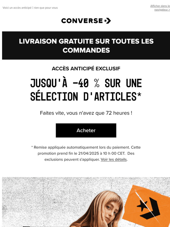Jusqu'à -40 % sur une sélection d'articles*