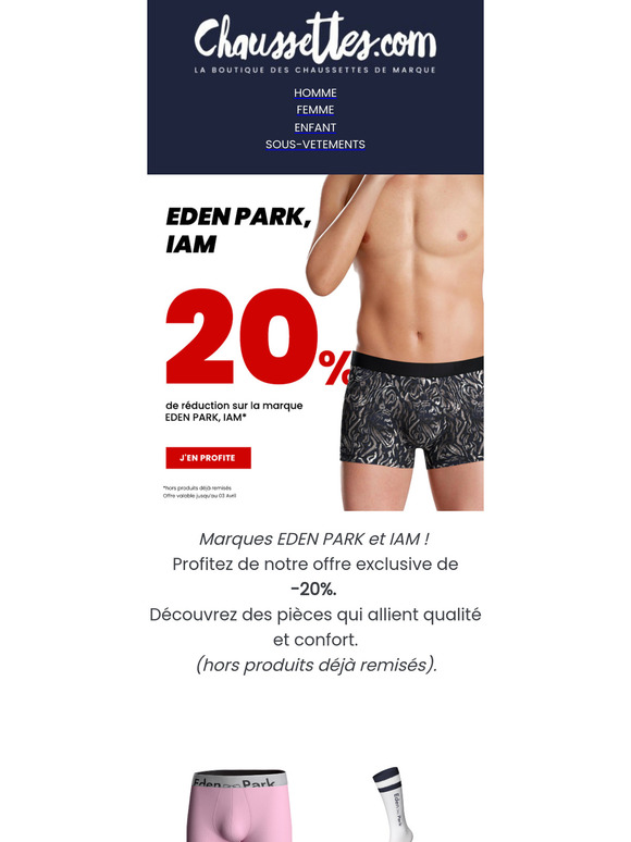 🛍️-20% sur toute la collection EDEN PARK, IAM – Style et élégance à votre portée !