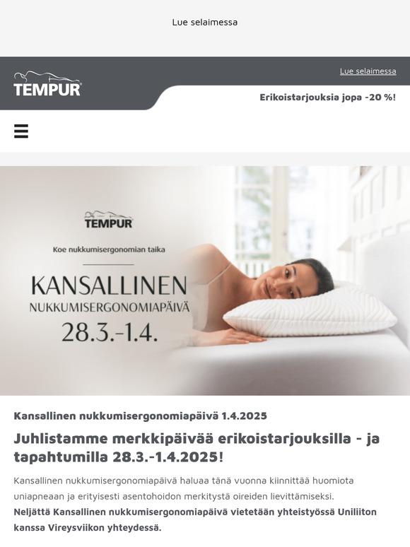 Kansallinen nukkumisergonomiapäivä lähestyy! 😍 Huippuetuja & maksuton webinaari