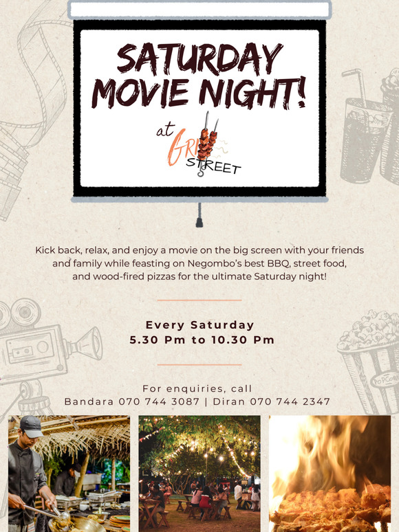 Saturday Movie Night at Grill Street Negombo