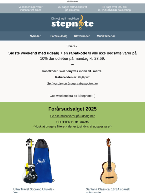 Sidste weekend m. udsalg + rabatkode på 10%