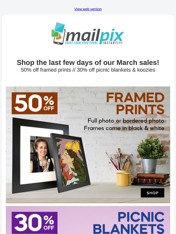 ⌛ 3 days left to save on framed prints, picnic blankets, and koozies!
