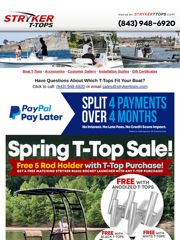 It's the Best Time to Buy a T-Top for Your Boat! Shop Now...