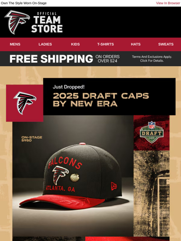 Just Arrived! 2025 Falcons Draft Caps Now Available