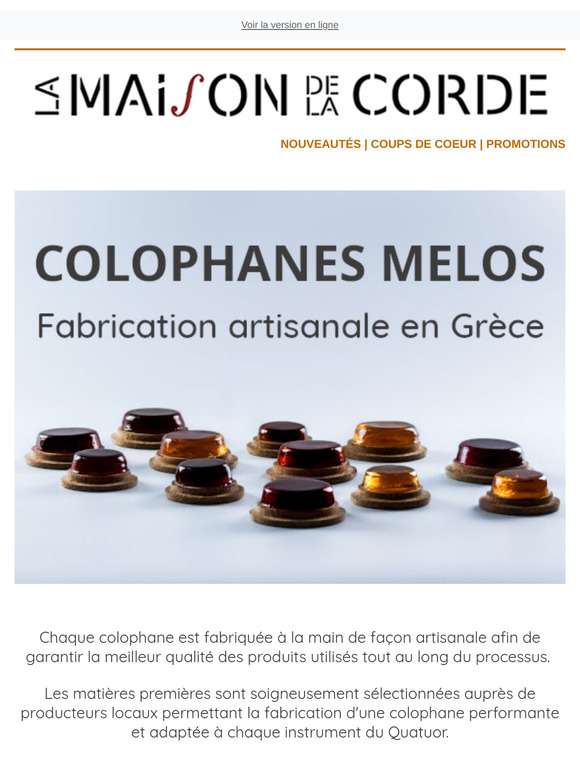 FOCUS PRODUIT - La Colophane Melos