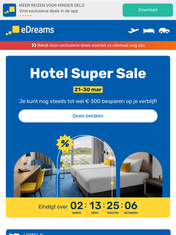 ⏱️ Laatste kans voor de Hotel Super Sale
