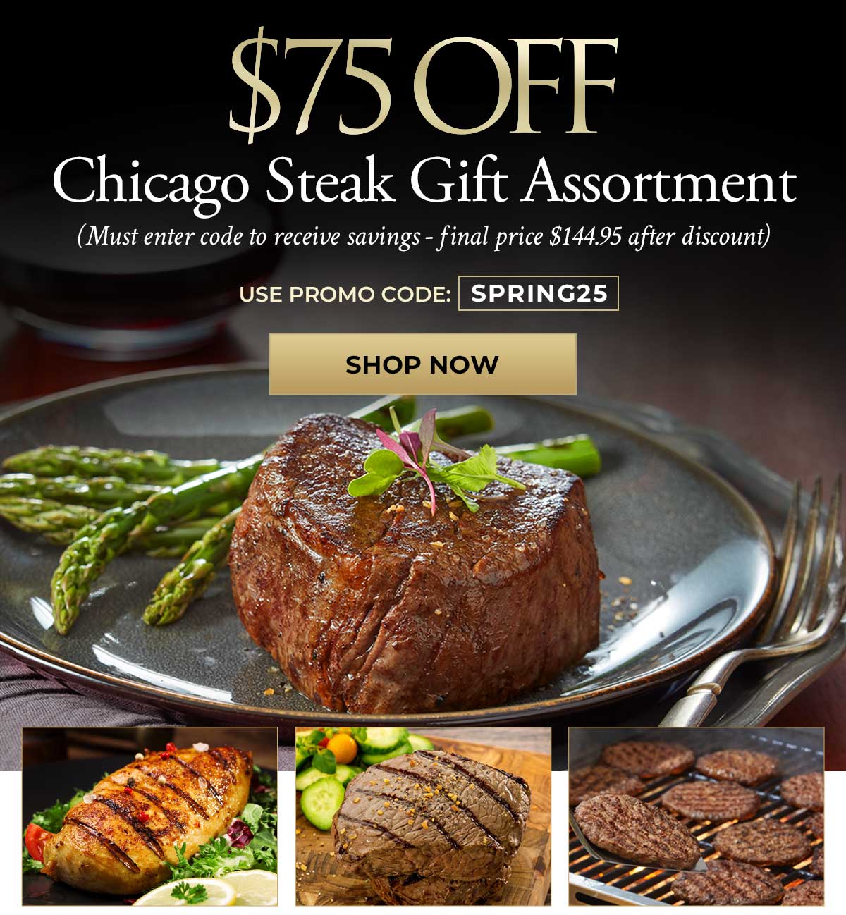 $75 Off Chicago Steak Gift Assortment