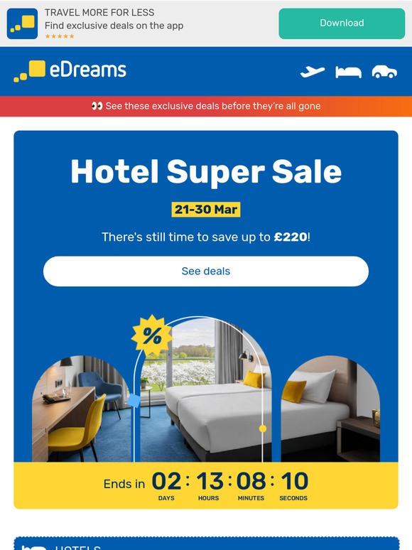 ⏱️ Last chance for Hotel Super Sale