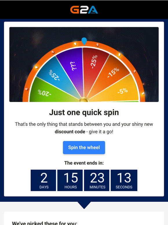 Your promo code's value is... 🎲