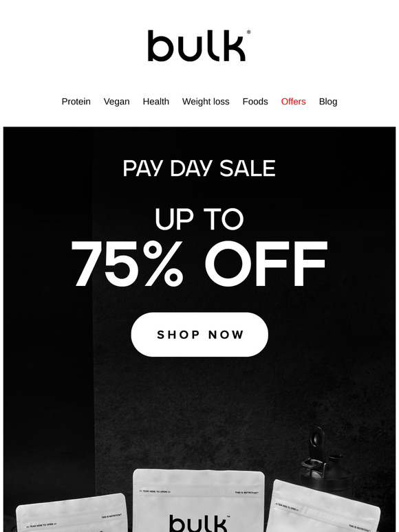 Up to 75% off Pay Day Sale