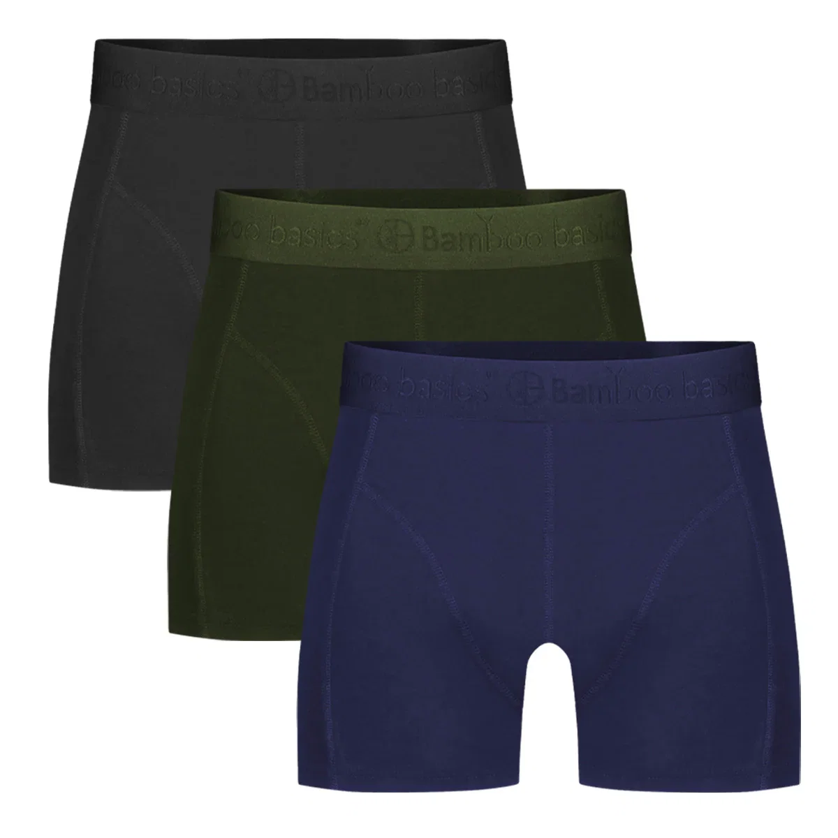 Image of Boxershorts Rico (3-pack) - Navy, Army & Zwart Ton Sur Ton