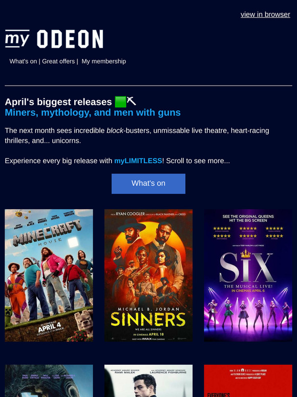 What's on in April 🎬