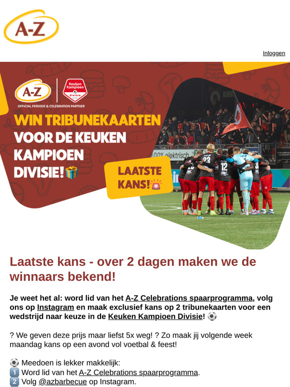 🚨Laatste kans: win tribunekaarten voor de Keuken Kampioen Divisie!🎟