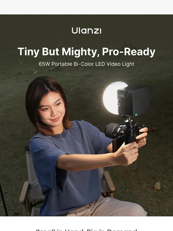 New release：65W Portable Bi-Color LED Video Light – $30 Off