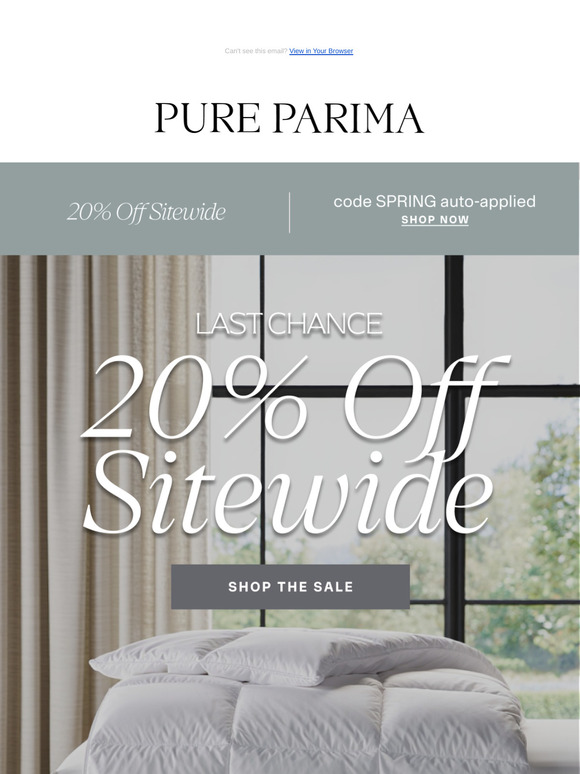 Last Chance: 20% Off Sitewide + Up to 50% Off Select Styles☁️