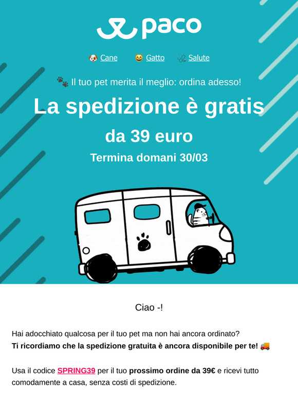 ⏳ Spedizione gratis da 39 euro. Non perdere questa occasione!