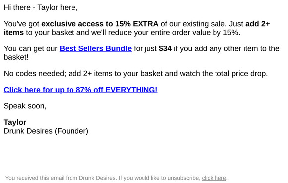 EXTRA 15% OFF (Get up to 87% off!) 🤯