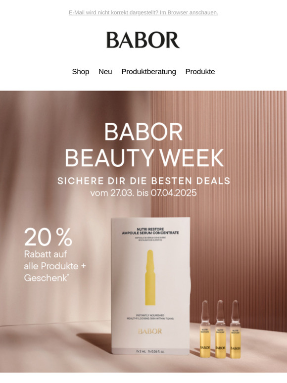 BABOR BEAUTY WEEK: Spare jetzt 20%!