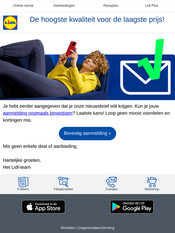 Herinnering: bevestig je nieuwsbrief-aanmelding