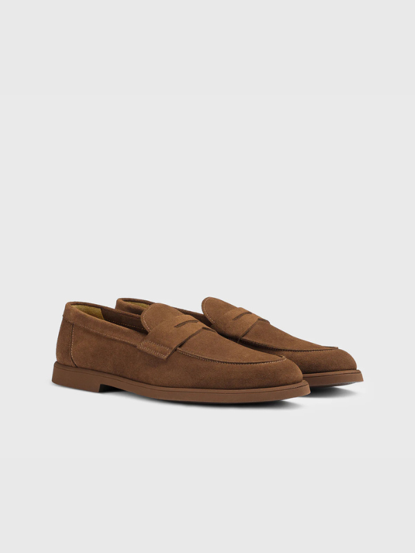 “Cinnamon” brown suede loafer