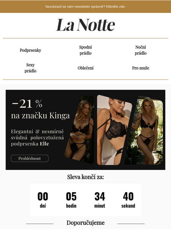 Dnes o půlnoci končí 21% sleva na podprsenky Kinga.