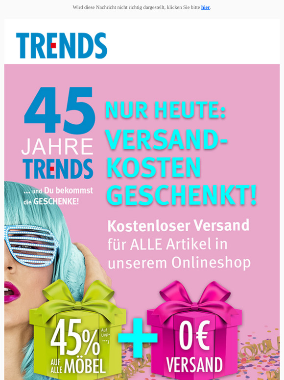 Nur heute - Versandkosten geschenkt