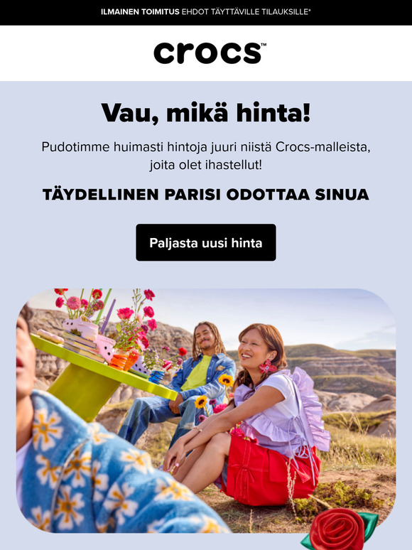 Nappaa nyt Crocs-lempparisi tarjoushintaan ✨