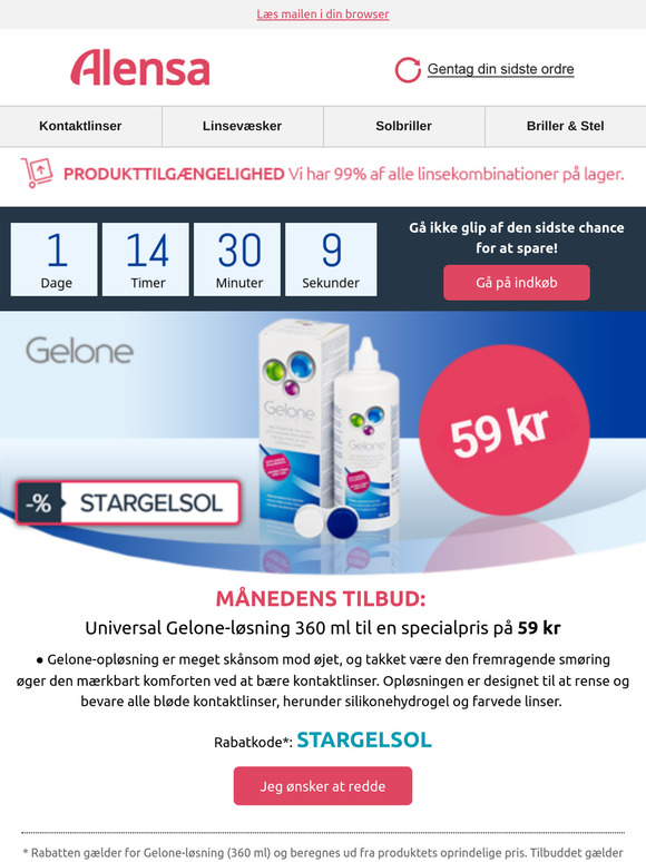 Sidste chance: Universal Gelone-løsning 360 ml til en specialpris på 59 kr.