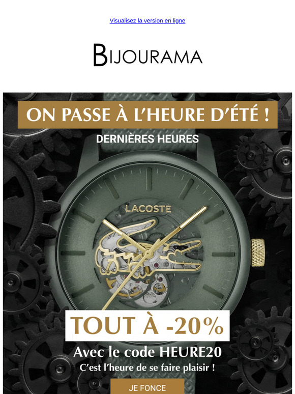 Fêtez l'heure d'été ! -20% sur tout le site