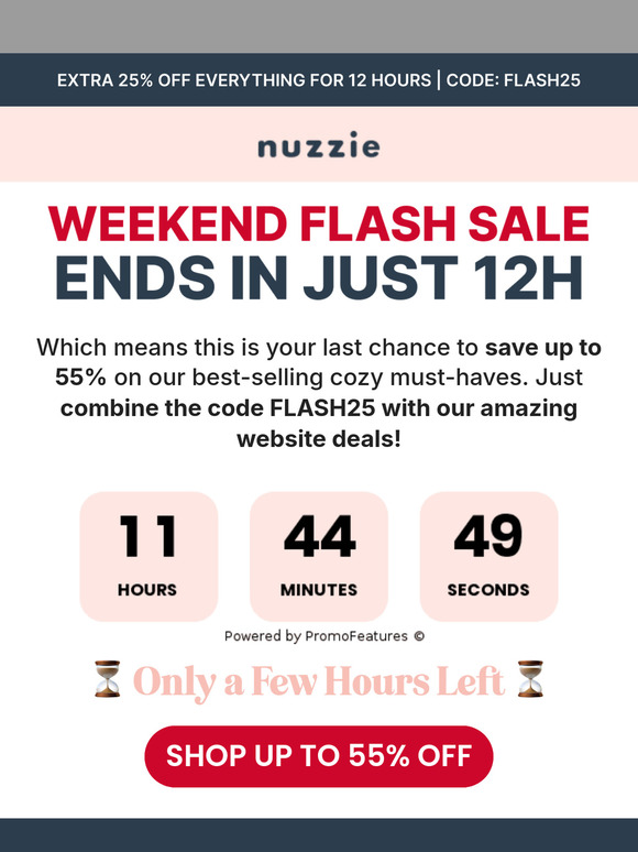 ⏳ Only 12 Hours Left! Up To 55% OFF Nuzzie Weighted Blankets Ends Soon!