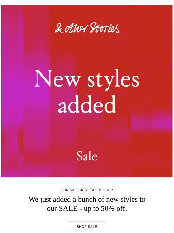 SALE: New styles added