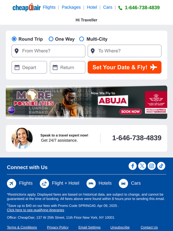 ✈  Discover Great Low Fares Today!