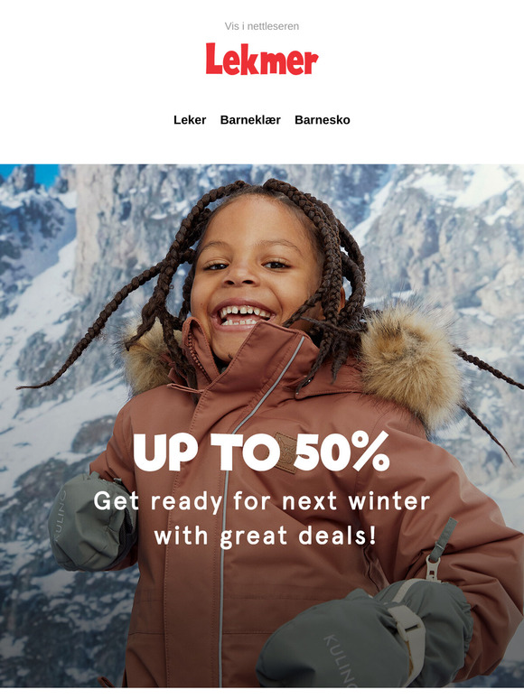 50% rabatt på 1000+ barneklær 💎