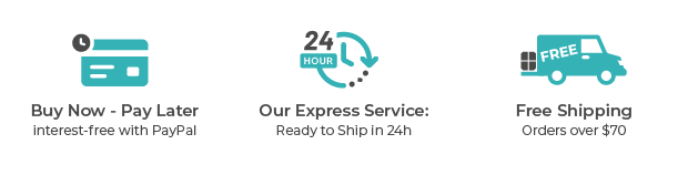 Your Benefits: Buy Now, Pay Later with PayPal | 24-Hour Express Service | Free Shipping on Orders Over $70