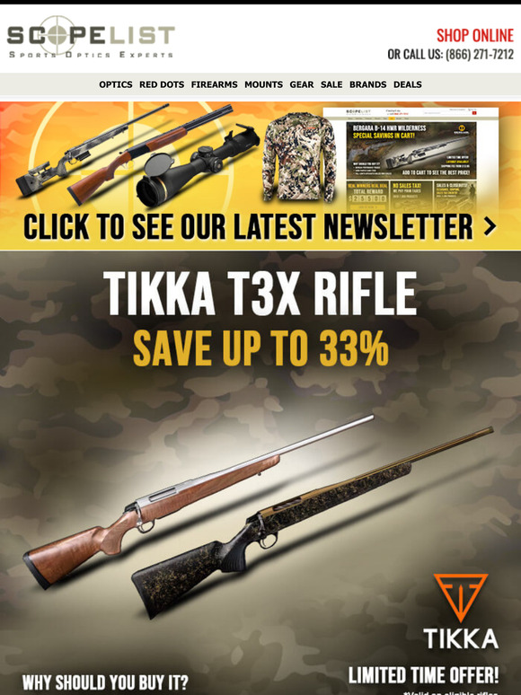 Save Up to 33% on Tikka T3x + Top Hunting Rifles from Sako, Seekins, and More!