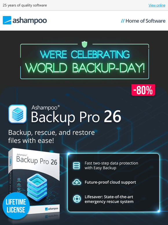 Save up to 80% - We're celebrating World Backup Day!