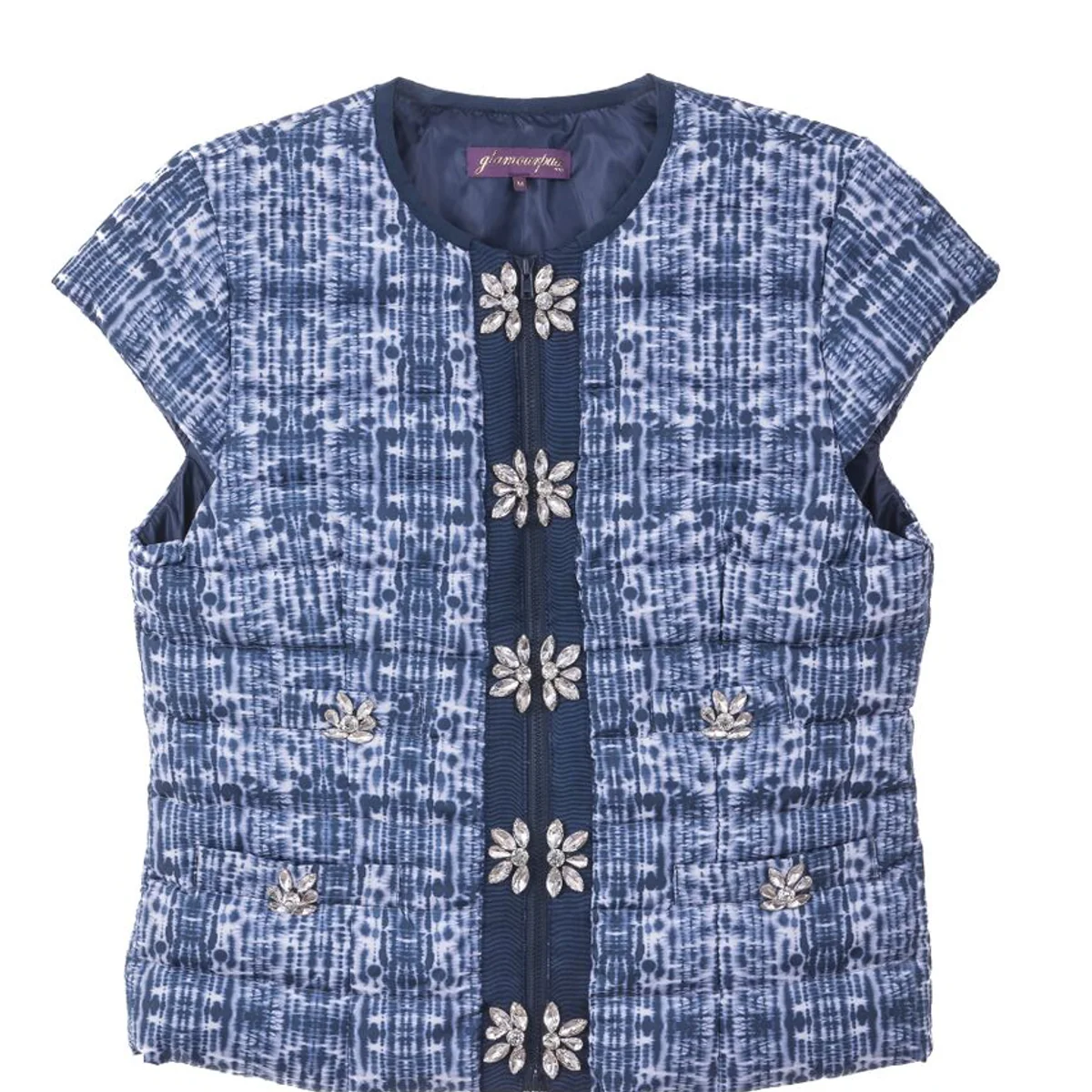 Tie Dye  Embellished Cap Sleeve Vest