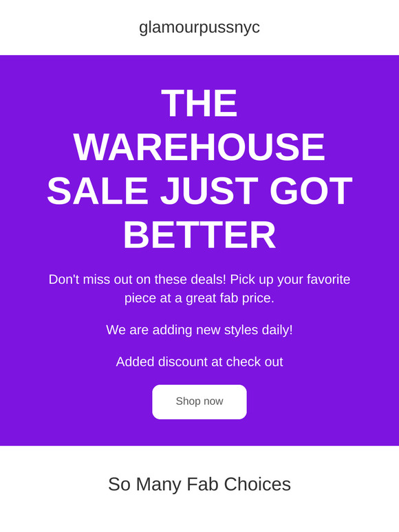 NEW ITEMS ADDED TO THE WAREHOUSE