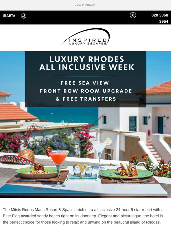 5* Mitsis Rodos Maris 24 hour ultra all inclusive🌞