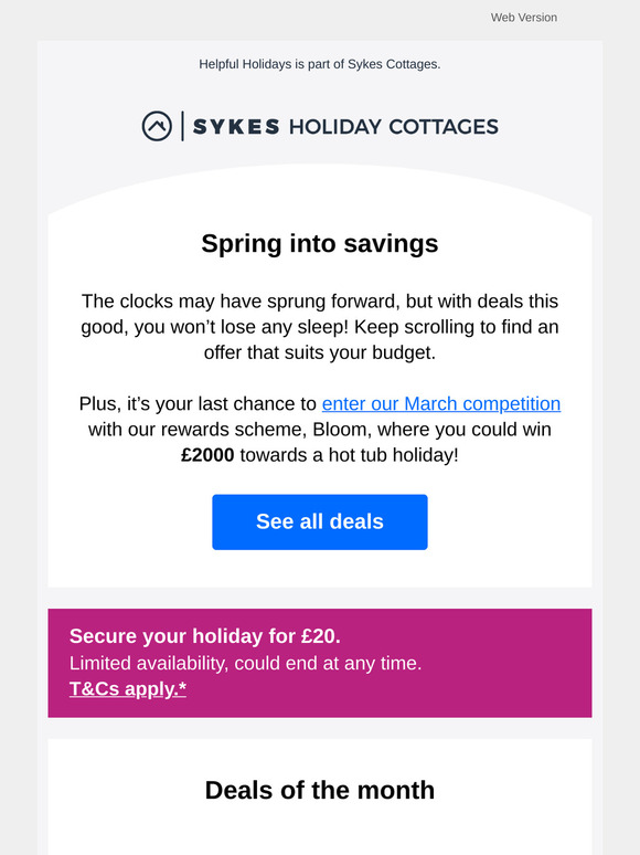 Spring forward with our latest deals
