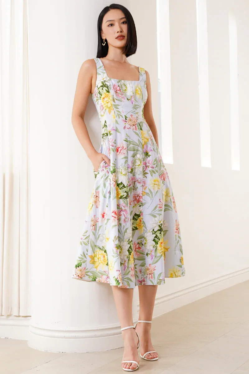 chinese dress ladies Sienna Dress Monaco Cyan / S