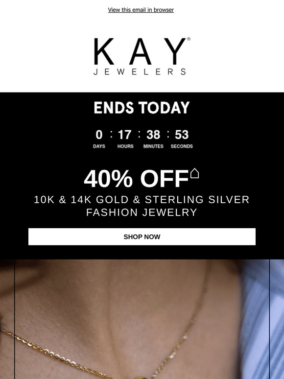 Last Chance! 40% OFF 10K & 14K Gold & Sterling Silver Jewelry