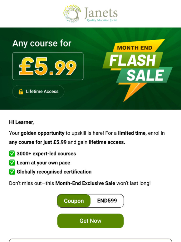 [URGENT] Month-End Exclusive! Huge Price Drop on Every Course.