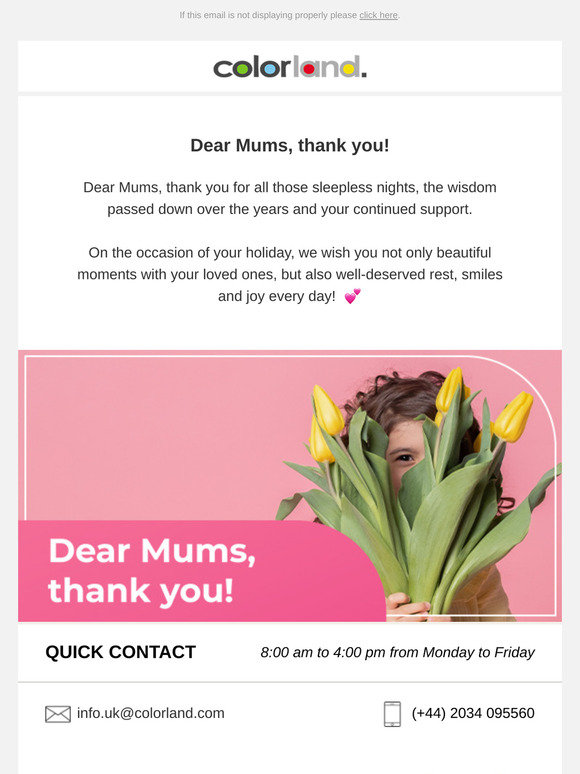 Dear Mums, thank you!