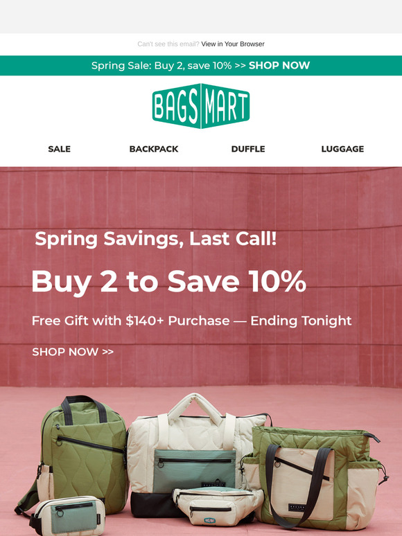 Final Hours: Buy 2, Save 10% + Free Gift Over $140